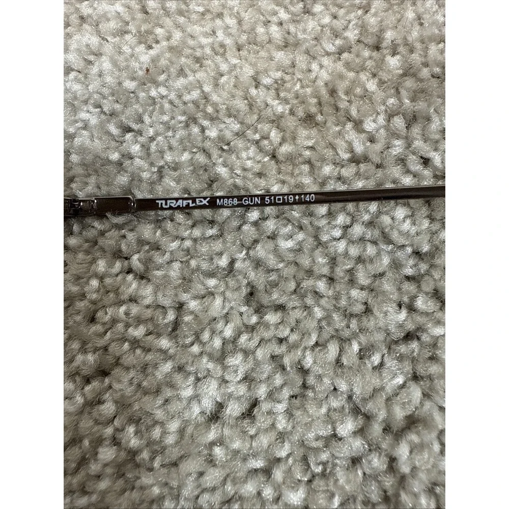 TuraFlex Eyeglasses Frame M868 Men's‎ Gunmetal Rectangular Half Rim 51-19-140